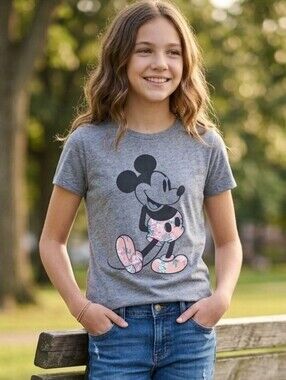 ABERCROMBIE KIDS Short Sleeve T-shirt With Mickey Mouse Decal